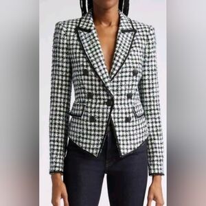 Veronica Beard Black and White Houndstooth Blazer